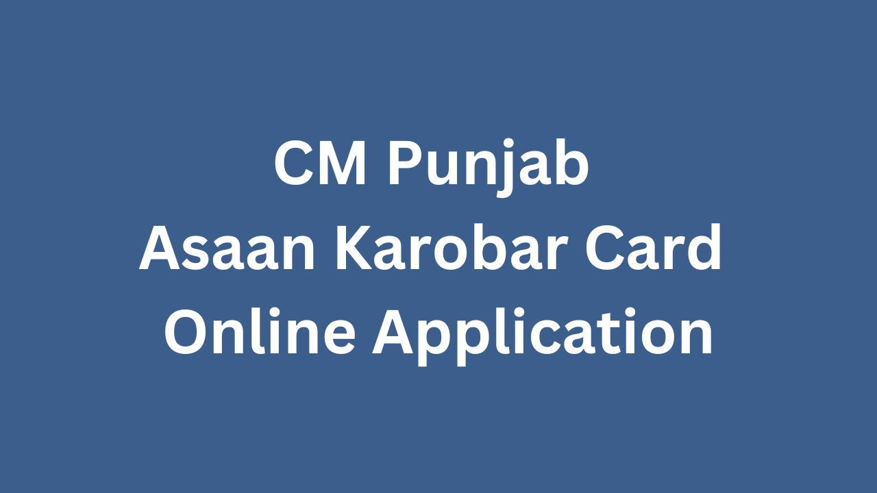 CM Punjab Asaan Karobar Card Scheme Online Application