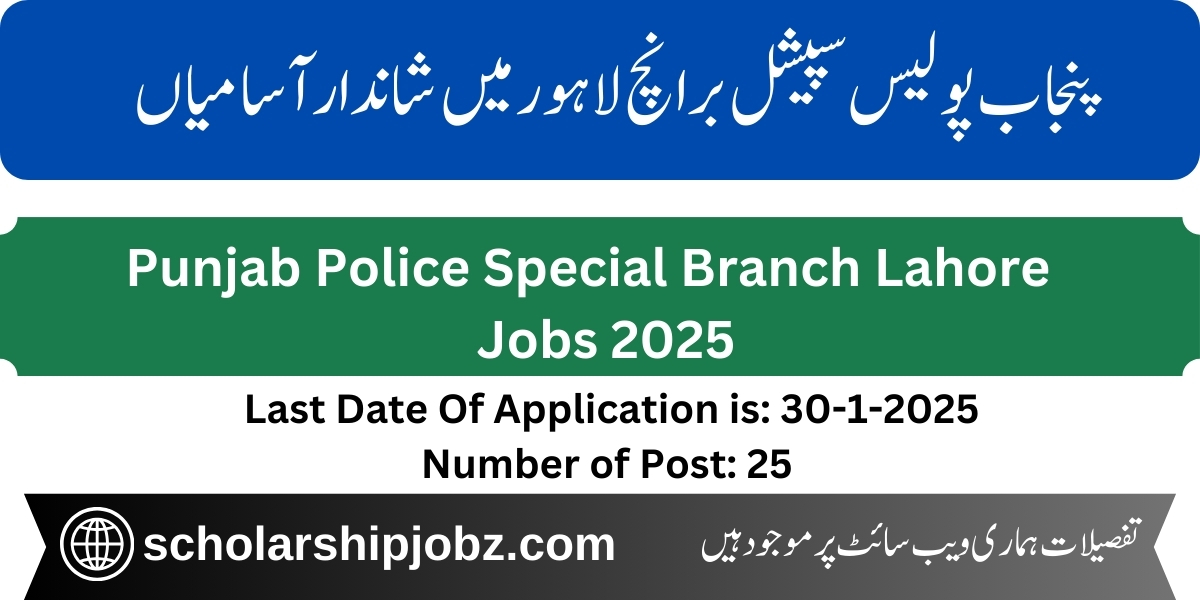 Special Branch of Punjab Jobs 2025